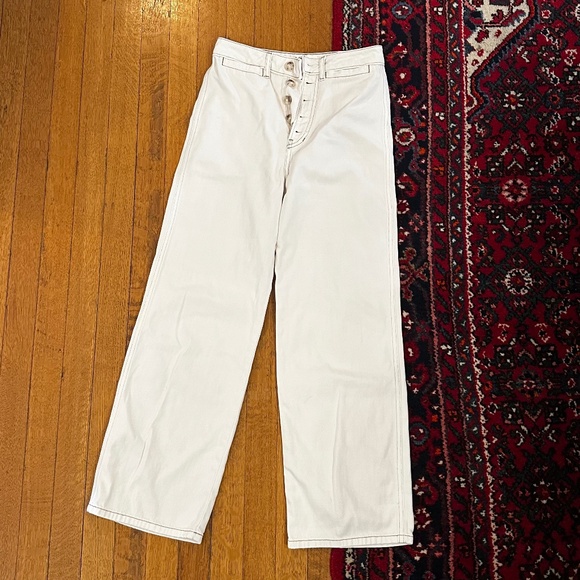 Reformation Lexi High Rise Wide Leg Jeans - Ivory - Size 25 - Picture 1 of 6